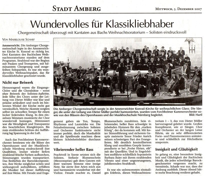 Scan des Artikels aus der Amberger Zeitung